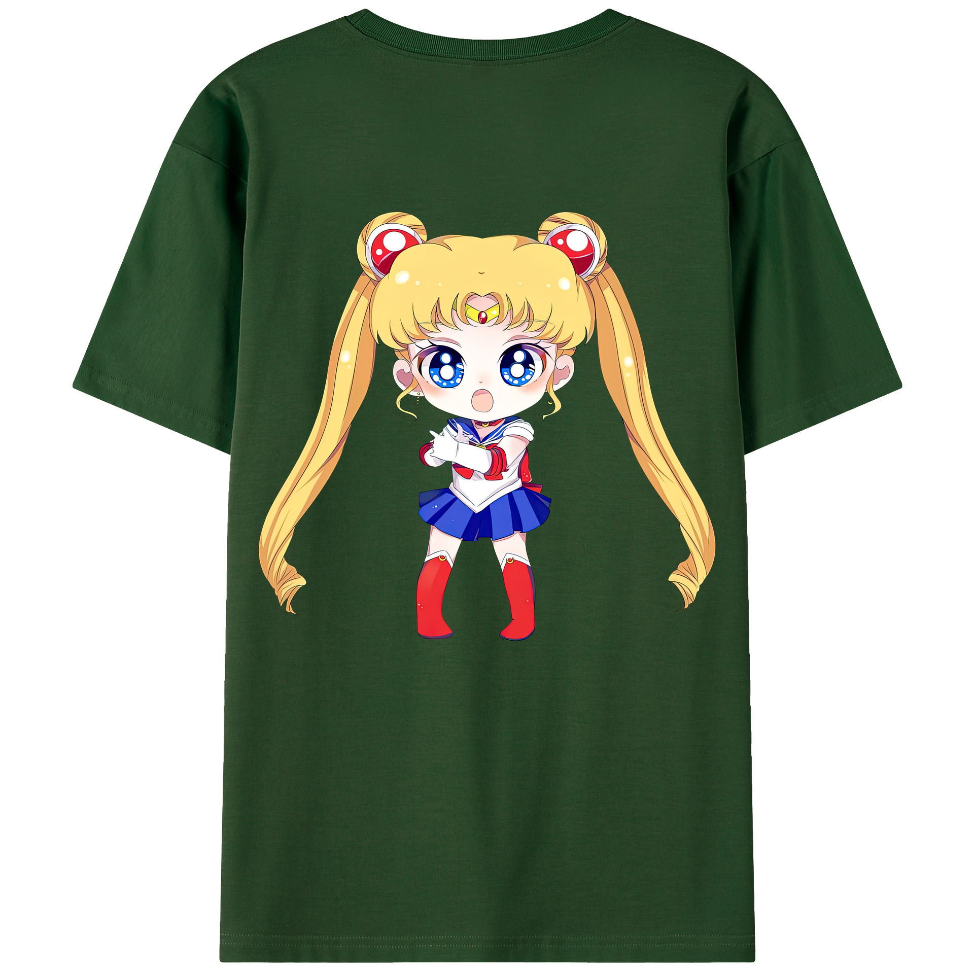 （画像用） 美少女戦士セーラームーン 月野 うさぎ つきの うさぎ Sailor Moon Tsukino Usagi 綿100％半袖Tシャツ（背面プリント）